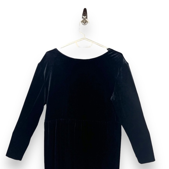 Expo Vintage Scoop Neck Long Sleeve Velvet Shift Dress, Midnight Blue, Size 14 - Picture 7 of 8